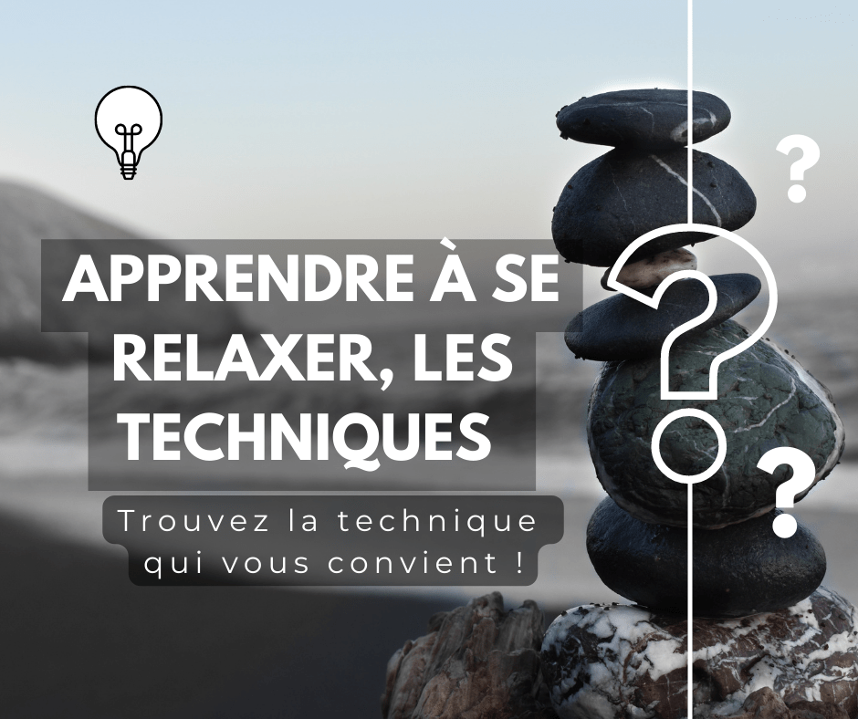 Pierres empilées en équilibre sur fond de paysage flou, illustrant la relaxation et la gestion du stress