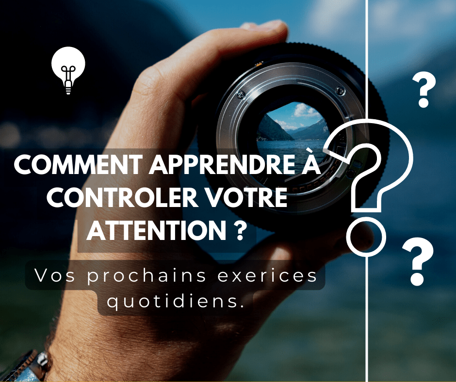 Main tenant un objectif d’appareil photo en gros plan, symbolisant la concentration et le contrôle de l’attention